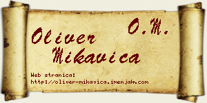 Oliver Mikavica vizit kartica